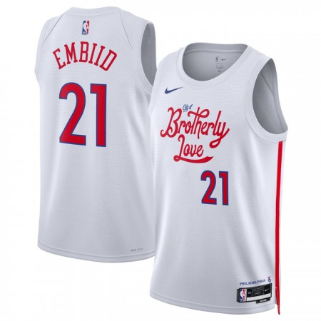 Dres Philadelphia 76ers Joel Embiid 21 Nike 2022-23 City Edition Bijela Swingman